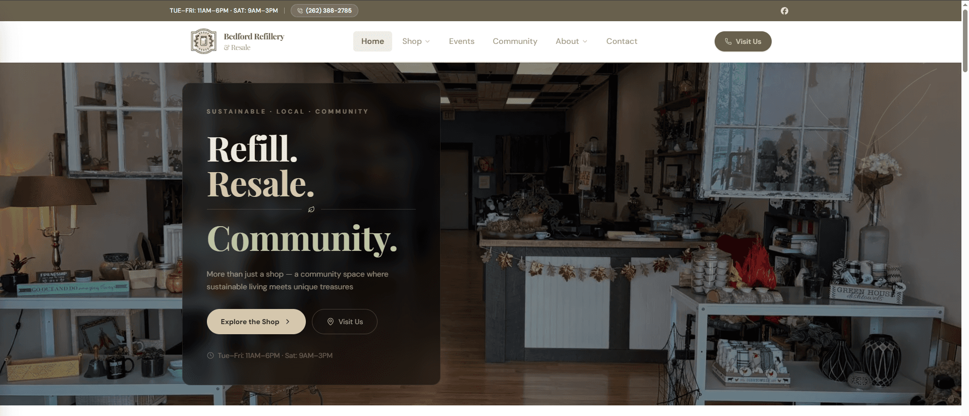 Bedford Refillery & Resale website